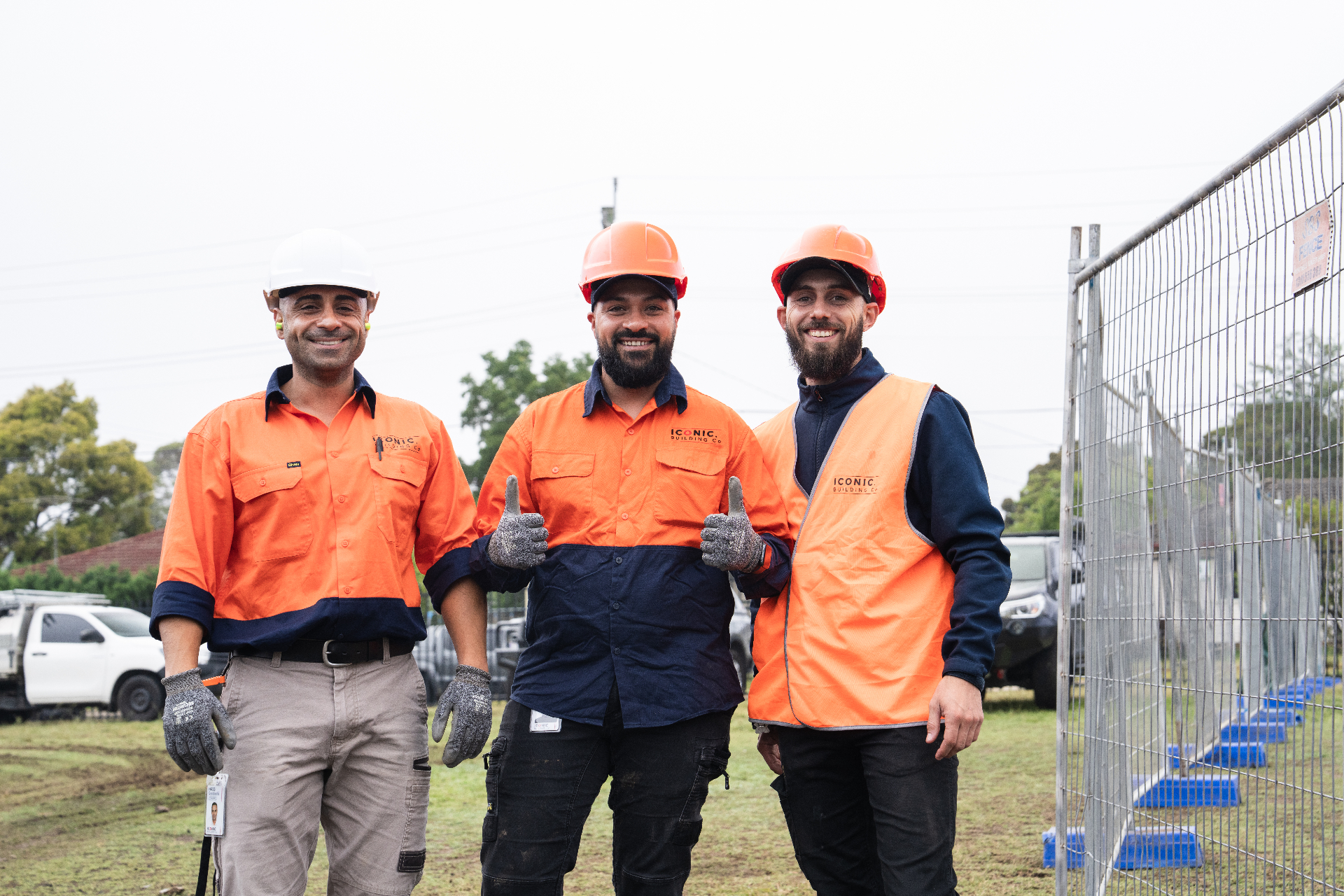 Iconic team collaborating on site